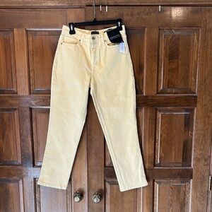 NWT Banana Republic Jeans Womens 27 Yellow High Rise Straight Ankle Pants